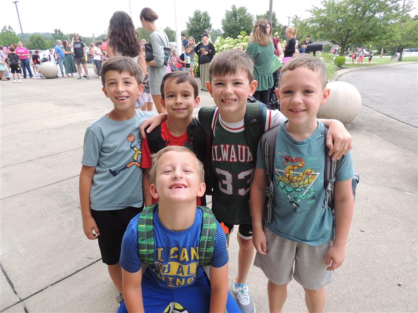 People smile on the first day of school